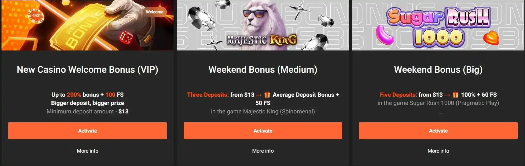 Programa VIP do casino GG.BET com visual premium e identidade de jogo moderna