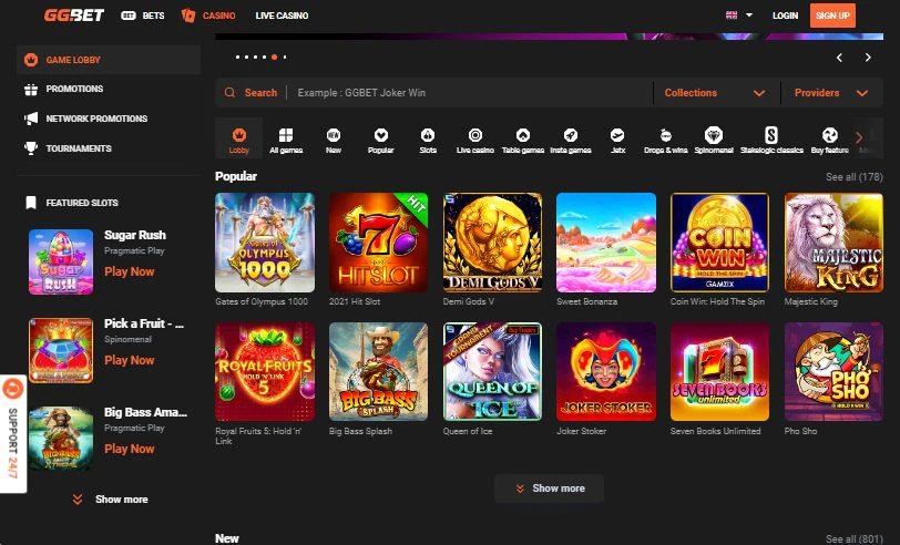 Captura de tela da página de análise do GG.BET com visual escuro e detalhes em laranja